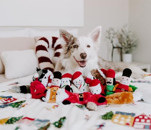 Image of ZippyPaws Skinny Peltz - No Stuffing Dog Toys to Keep Them Busy, for Medium and Large Dogs, Squeaky Unstuffed Chew Toys for Pets, Soft Plush Variety Pack, Fox, Raccoon, & Squirrel - Holiday 3-Pack