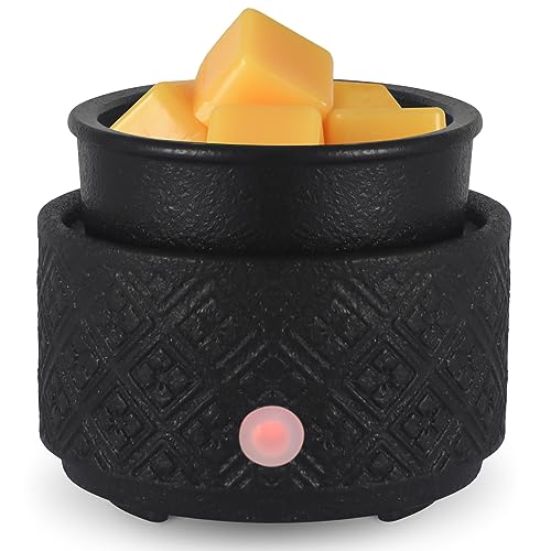 mocosa Wax Melt Warmer for Scented Wax,3-in-1Ceramic Wax Warmer Fragrances Candle Oils, Home Fragrance Wax Burner,Electric Candle Warmer as Gift for Mom Women(Black)