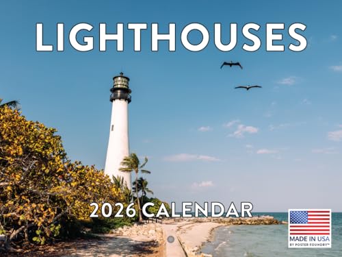 Lighthouse Calendar 2026 Monthly Wall Calender 12 Month | American Made In The USA