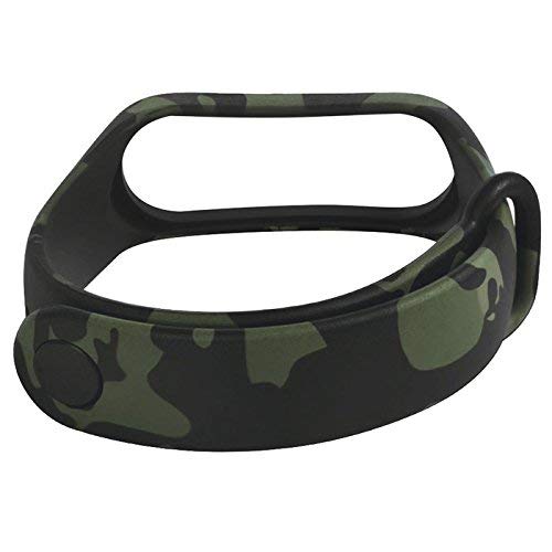 Image of Replacement Silicone Camouflage Army Style Band Strap For Xiaomi Mi smart Band 4 and Mi smart Band 3(Device Not Included) (Army Green)