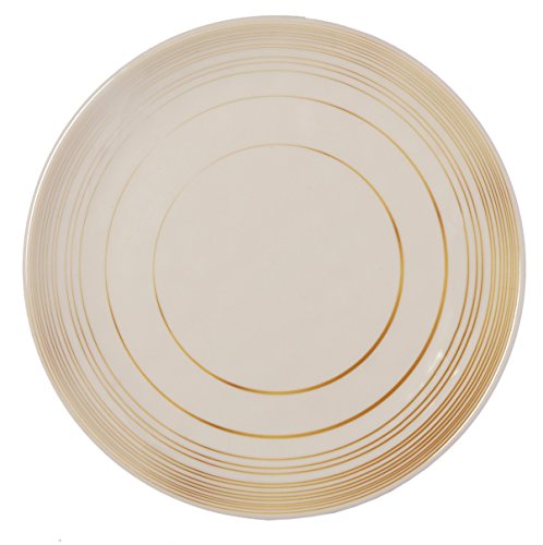 Melange 6-Piece 100% Melamine Salad Plate Set (Gold Timber Collection )  Shatter-Proof and Chip-Resistant Melamine Salad Plates