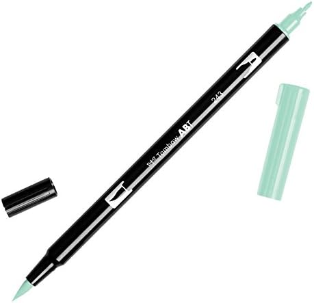 Tombow 56526 Dual Brush Pen Art Marker, 243 - Mint, 1-Pack. Blendable, Brush and Fine Tip Marker