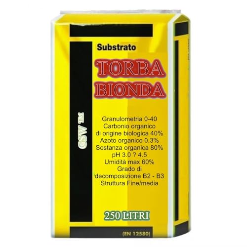 TORBA (BIONDA) ACIDA DI SFAGNO (BALTIC PEAT) (c.ca 32-38 kg – 250 lt). (250 Litri Sacco)