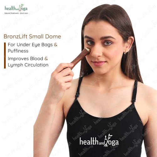 HealthAndYoga™ BronzLift Kansa Wand - Both Side Bronze Cap - Added Beauty Face Oil Vial - Ayurveda Face Yoga Beauty Tool - Facial, Neck & Under-Eye Massage – Toning and Sculpting (Double Dome) - Image 6