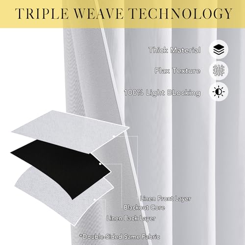 Image of NICETOWN Pure White Blackout Curtain 100 inches Wide 100% Light Blocking