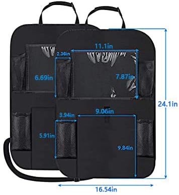 OKEECA Organizadores para Coche, Pack de 2 Kick Mats de Coche Organizador para Asientos de Coche, Universal Multi-Bolsillo Protector Trasero del Asiento de Coche para Niños First Style - Immagine 3