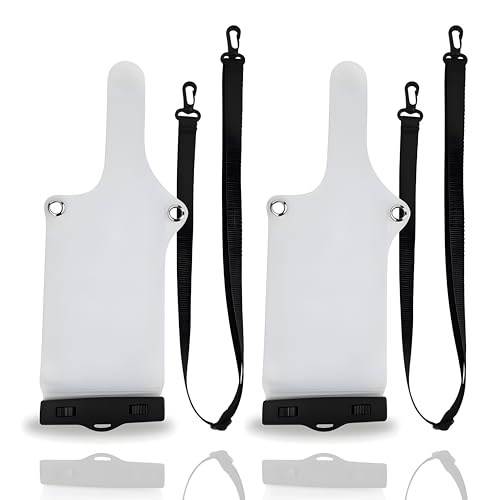 Pack de 2 Fundas Impermeables Universales para Walkie Talkie, Bolsa Transparente con Clip y Cordón, Funda Protectora a...