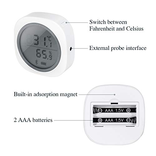 Image of INKBIRD Smart Sensor Data Logger Wireless Temp RH Monitor Device Android iPhone Temperature Humidity Recorder Thermometer Hygrometer IBS-TH1 Plus Cigar Humidor Basement Guitar Greenhouse