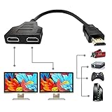 【Supporto per immagini HD】Presa HDMI maschio 2 connettori HDMI femmina supportano cavo splitter 480i, 480p, 720p, 1080i, 1080p. Non supporta hdcp e MacBook. Non funziona su TV / decoder via cavo (es. Roku, TV Box, ecc.)
