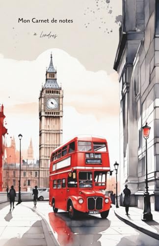 Mon carnet de notes à Londres: 100 pages lignées A5 - Ville de Londres et Big Ben - Voyage en...