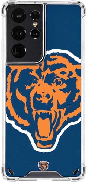 Skinit Funda transparente compatible con Galaxy S21 Ultra 5G, diseño de logotipo retro de Chicago Bears de la NFL con licencia oficial