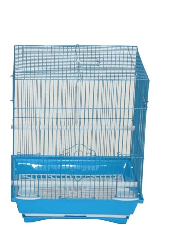 Image of YML A1124MBLU Flat Top Small Parakeet Cage, 11 inch x 8.5 inch x 14 inch