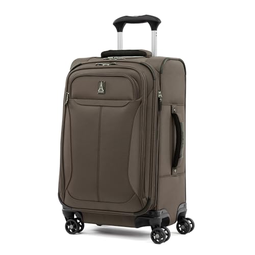 Image of Travelpro Tourlite Softside 2-Piece Set, Expandable Luggage, 4 Spinner Wheels, Lightweight Suitcase, 21 inch Carry-On, 25 inch Checked Medium, Espresso Brown