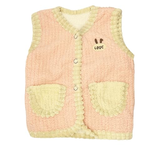 AINIFU Warm Jacket Cotton Vest for Baby Toddler Girls Cute Soft Waistcoat Jackets,Pink4