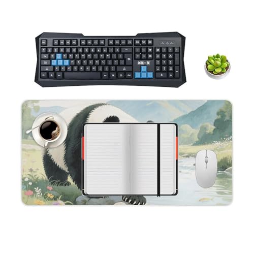 Desk Pad Protector 24x12 Inch Extended Panda Playful Fish miniatura 4