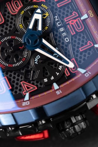 Image of Nubeo Men's 49mm Magellan Retrograde Chronograph Watch with Rubber Strap NB-6088