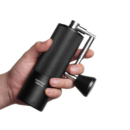 Molinillo de café manual Chestnut C3ESP PRO 25 g de capacidad Rebabas con núcleo de acero ajustable a mano Incluye cepillo de limpieza Compatible con TIMEMORE Store 8K1927225B(C3ESP Pro Black NEW)