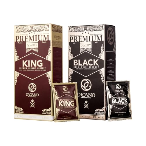ORGANO Combo Pack, 1 box Black Coffee And 1 box King of Coff