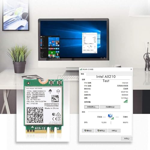 Edup AX210NGW WIFI CARD 6E Wireless Card Intel Ax210 Ngw Bluetooth 5.3 5400Mbps Tri-Band 2.4Ghz/5Ghz/6Ghz Network Adapter For Laptop Support Windows 10/11 (64Bit) M.2/Ngff thumb #6