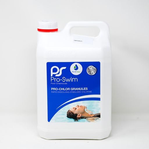 TEST ALL WATER - Pro-Swim Pro-Chlor Chlorine Granules | Stabilized for Outdoor Pools | Fast-Dissolving, Quick Action | Guards Against Algae & Microorganisms | 5kg