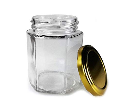 Image of Glass Jar & Container with Rust Free Air Tight metal Lid, Suitable for Use in Your Home Office, Kitchen Storage /Glass Jar for Kitchen (pack of 12) HEXA