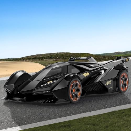 Image of 1:22 Scale Lambo V12 GT Toy Car for Kids Collection Diecast Metal Model Car with Light Sound Pull Back Openable Door