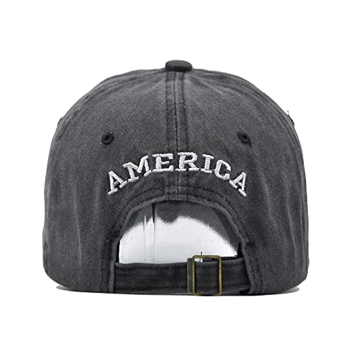 Image of USA Flag Baseball Cap American Patriotic Trucker Hat Father Dad Mother Mom Adjustable Sportswear Hat for Men Women Adults