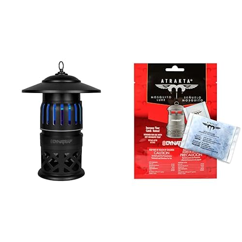Photo 1 of DynaTrap DT1050-AZSR Mosquito & Flying Insect Trap + DynaTrap 100611 Atrakta Mosquito Trap Lure Sachet for Any DynaTrap Insect Trap, Lasts 60 Days, Mosquito Trap Attractant ½ Acre Black Décora Trap + Mosquito Lure
