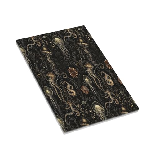 Decorative Switch Plate Covers Black Gold Jellyfish Squid Deep Sea Creatures 1 Gang No Device Single Blank Outlet Covers Wall Plate Light Switch Cover Plate for Bedroom Home Decor