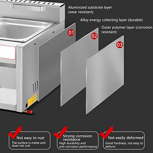 Generic Gas-Fritteuse, Edelstahl-Fritteuse mit hoher Kapazität und Korbschaufel für kommerzielle Restaurant-Arbeitsplatten-Familien-Frittiermaschine – Bild 5