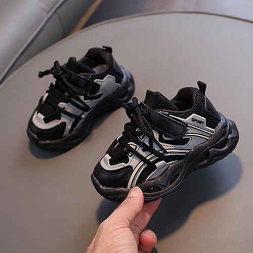 Betadog Girls Glitter Sneakers Lightweight Kids Tennis Shoes Kids Athletic Shoes Youth Girls Slip-On Athletic Sneakers (Black-9, 6.5)3