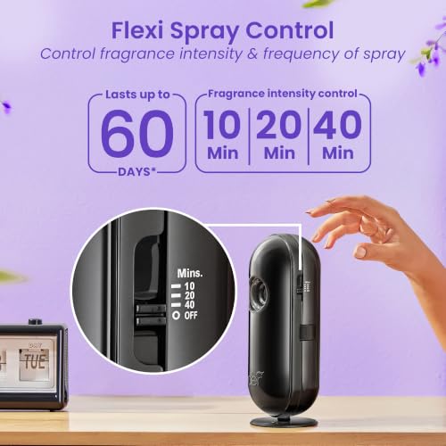 Image of Godrej aer Matic Kit (Machine + Refill) - Automatic Room Fresheners with Flexi Control Spray | Lavender Bloom | 2000 Sprays Guaranteed | Lasts up to 60 days (210ml)