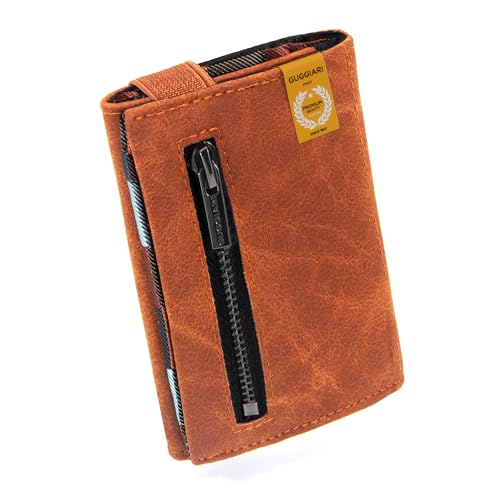 GUGGIARI® Portefeuille en Cuir de Qualité pour Homme – Porte Feuille Souple avec Porte Carte Bancaire et Porte-Monnaie - Porte Carte de Crédit Compact...