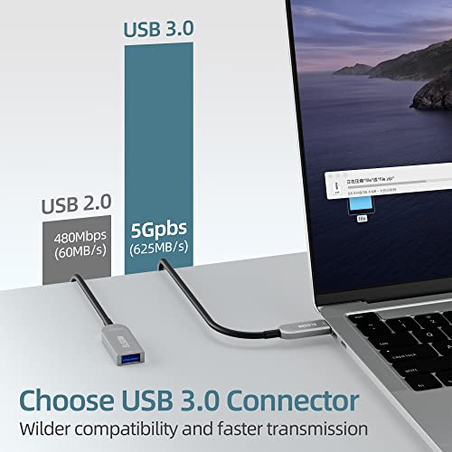 Elecan-Active-Optical-USB-30-Extension-Cable-50-FT-Fiber-Optic-Type-A-Male-to-Female-USB-Extension-Cord-USB-Extender-5Gbps-Data-Transfer-for-WebcamGamera-USB-Hub-Keyboard-Hard-Drive-Printer