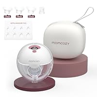Momcozy M5 Sacaleches Eléctrico Manos Libres, Extractor de Leche Portátil de Boca de Bebé Brida de Doble Sellado con 3 Modos y 9 Niveles, Sacaleches Manos Libres, 24 mm (1, Rojo)
