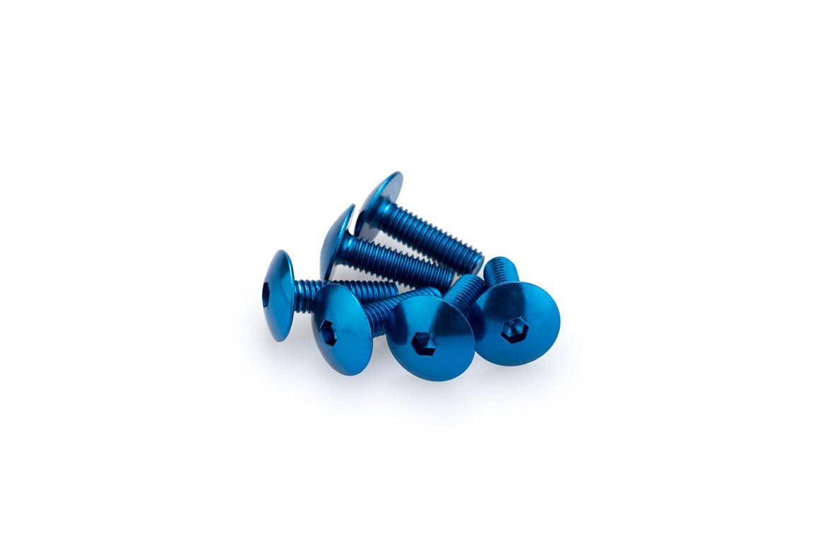 Puig 0657 A Blister 6 Screws, Rounded, M6, 20 mm, Blue