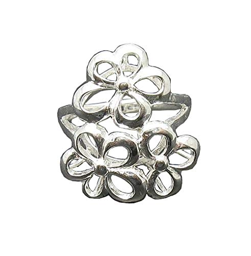 Bague fleurs en argent 925 massif véritable et poinçonné pour femme