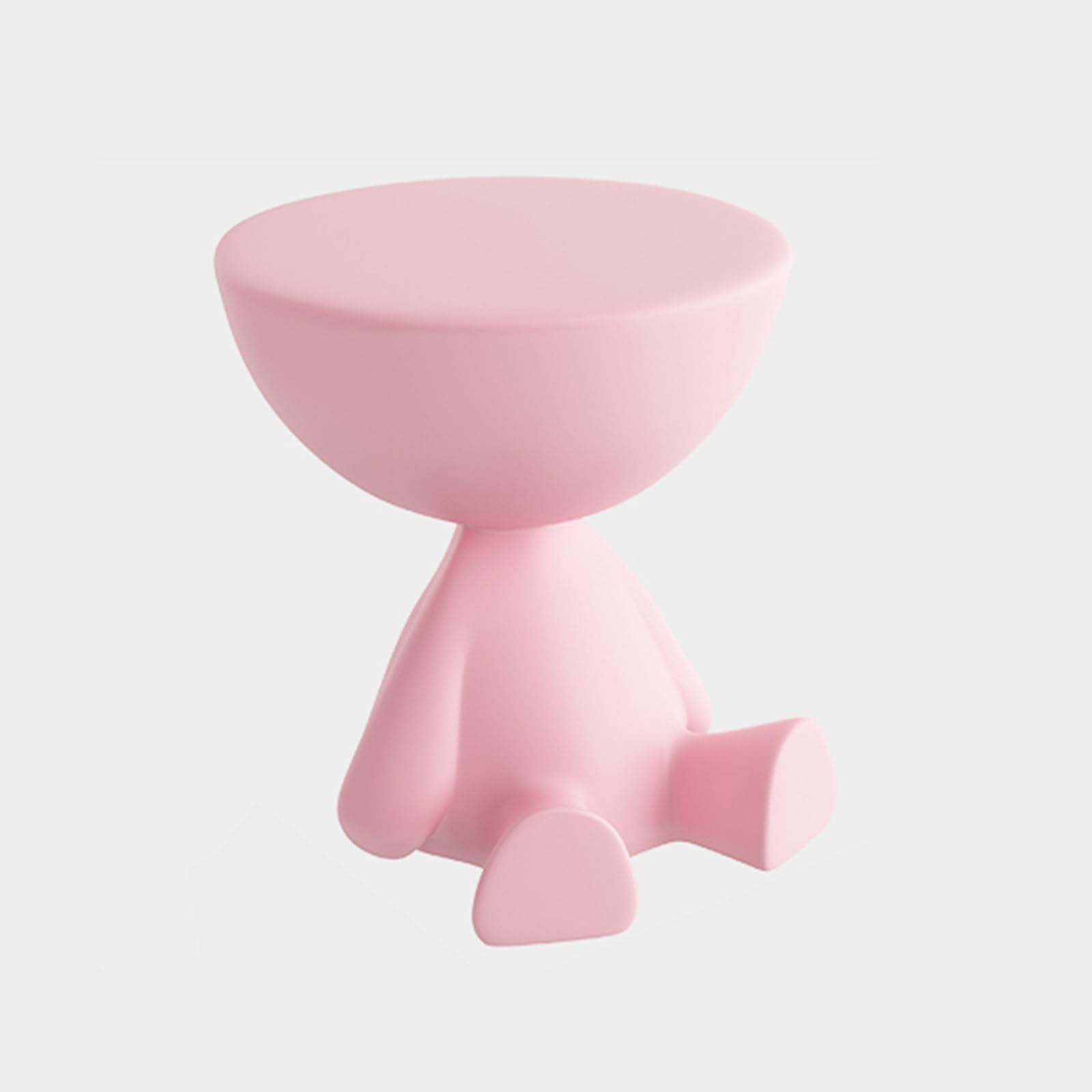 GMBAYUE Round Plastic Side Table, Cute Sofa End Table, Low Coffee Table, Modern Special Shaped Nightstand for Living Room, Bedroom, Small Spaces,