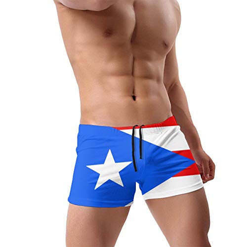 Puerto Rican Flag Men Swimwear Swimsuits Surf Board Boxer Shorts Trunks3