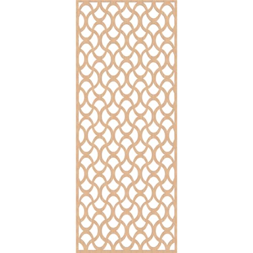 Image of 35 3 /8 inchW x 89 3 /8 inchH x 3 /8 inchT Resort Decorative Fretwork Wood Wall Panels, Hickory