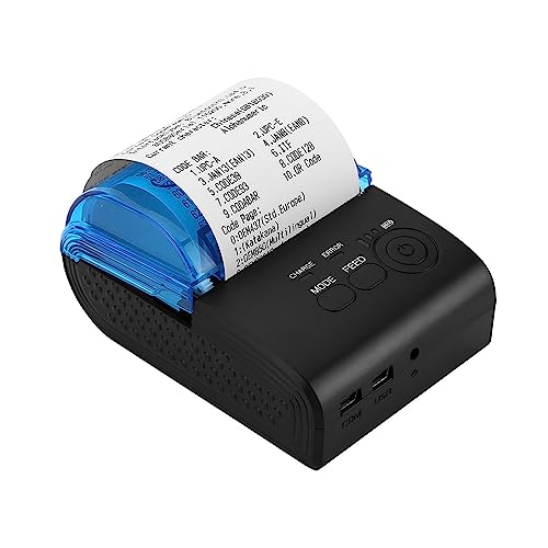 GOWENIC Bluetooth 4.0 Thermal Receipt Printer, Portable 58mm Shipping Label Printer with Auto Sleep and Auto Awak for Win2003 / 2000/7 / XP / 8/10 / Vista/Linux/Android (US)