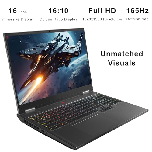 Image of GeForce RTX 5060 8GB GDDR7 GPU, 10 Cores 14th Gen Intel Core i5-14450HX CPU Gaming Laptop, 16GB DDR5 RAM, 512GB PCIe4 NVMe SSD, 16 inch Full HD Display 165Hz, Wi-Fi 6, RGB Backlit, Win11 Pro