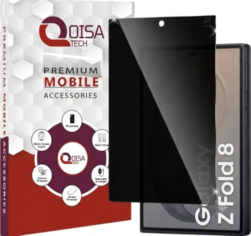 Image of Premium Privacy Tempered Glass Screen Protector for Samsung Galaxy Z Fold 8 (7.6 Inch, Pack of 1) Edge to Edge Coverage Anti-Spy /Anti-Peeping 9H Hardness Screen Guard with Installation Kit