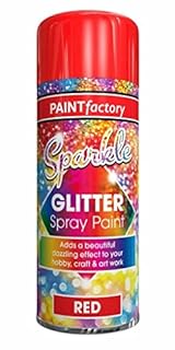 200ml Red Glitter Spray Paint Clear Sealant - Beautiful for Ornaments & Crafting, Mirrors (1)