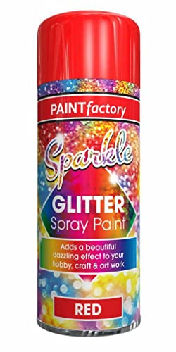 200ml Red Glitter Spray Paint Clear Sealant - Beautiful for Ornaments & Crafting, Mirrors (1)