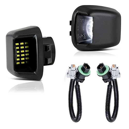 Bestview LED License Plate Light Lens Tag Lights Rear Lamp Socket Wire Harness White Bulbs Assembly Compatible with Nissan Frontier Armada Titan Xterra, Suzuki Equator Pickup Truck by Bestview - Used condition - US$13.87