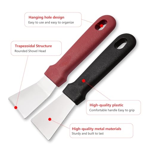 YIXISI 2 PCS Multi-Kitchen Cleaning Scraper and 3 PCS Stainless Steel Brass Nylon Brush, Cleaning Grease Scraper, for Cleaning Refrigerators, Tableware Ovens, Stoves, Induction Cookers - Image 4
