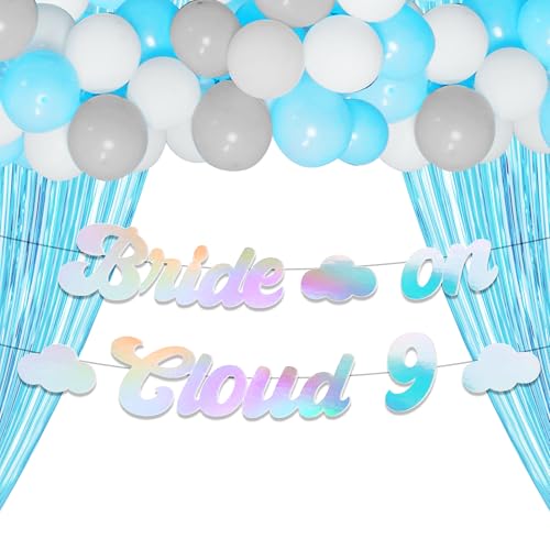 LaVenty On Cloud Nine   Decoración de fiesta en la nube 9, cartel en nube nueve para despedida de soltera, compromiso, telón de fondo