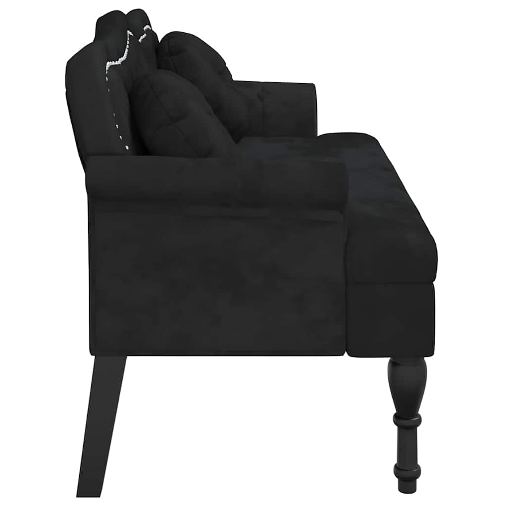 vidaXL Banc avec Coussins Noir 120,5x65x75 cm Velours
