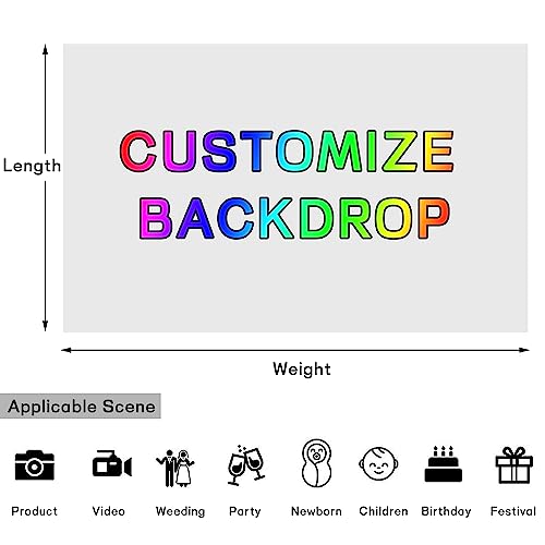 6x6ft Custom Backdrop Personalized Backdrops Personalized Customized Design Your Own Photos Picture Text Logo Kids Birthday Baby Shower Wedding Anniversary Home Decor Custom Banner